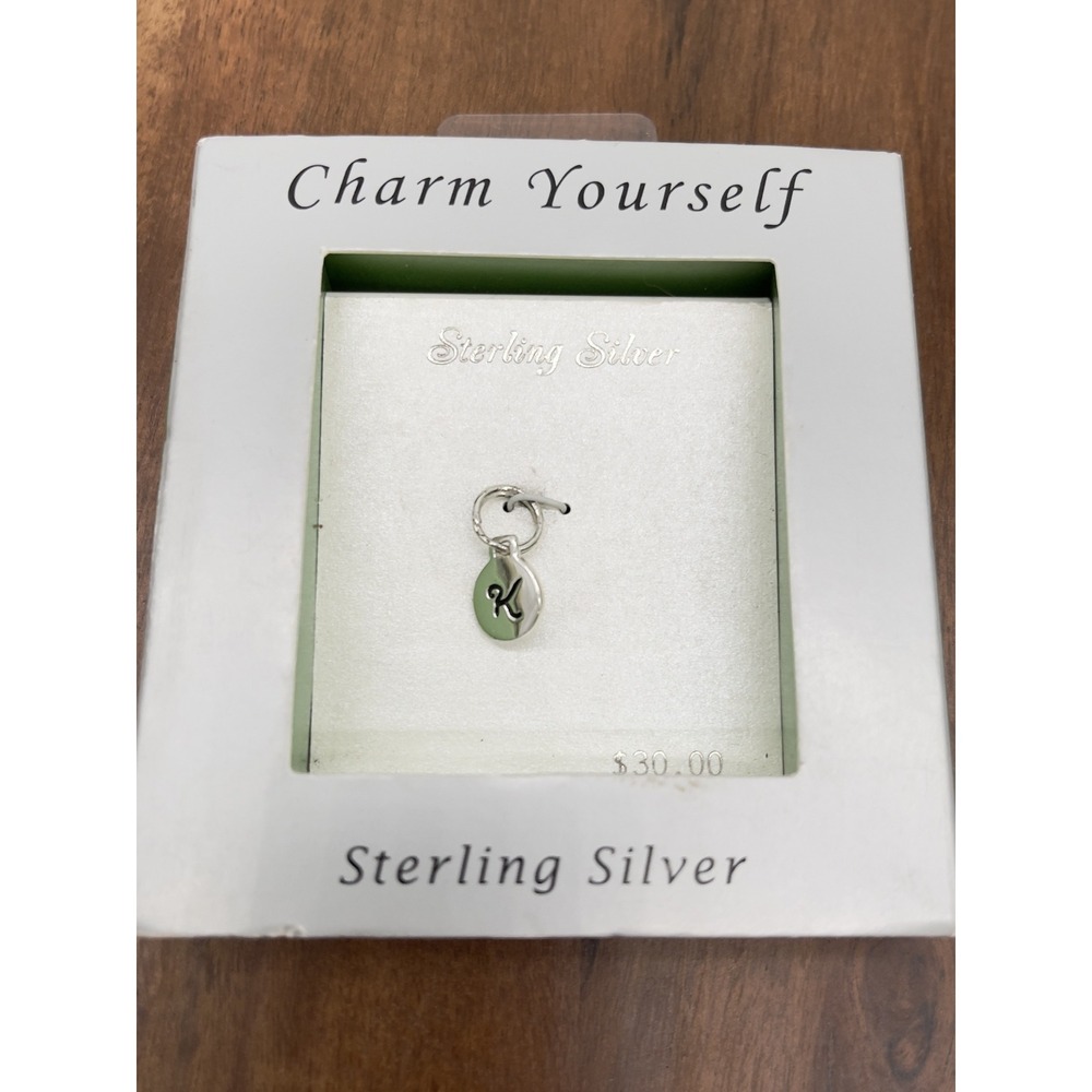 Sterling Silver Initial K Charm Pendant Dainty Minimalist Soft Girl Dainty Gift